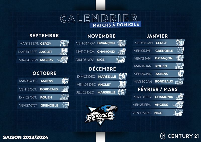 Calendrier Magnus Les Rapaces de Gap Calendrier Magnus Les Rapaces de Gap