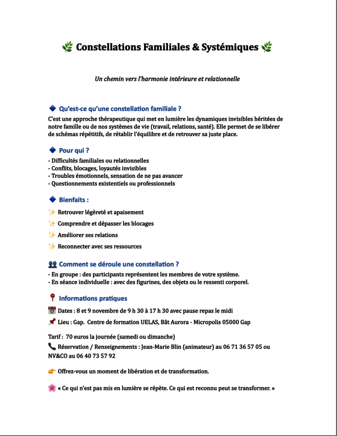UELAS CONSTELLATIONS FAMILIALES - © OUI