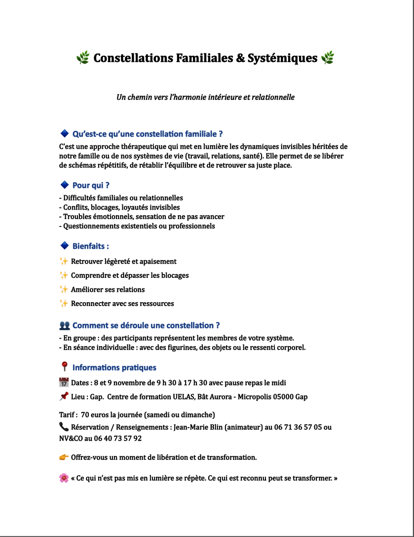 UELAS CONSTELLATIONS FAMILIALES - © OUI