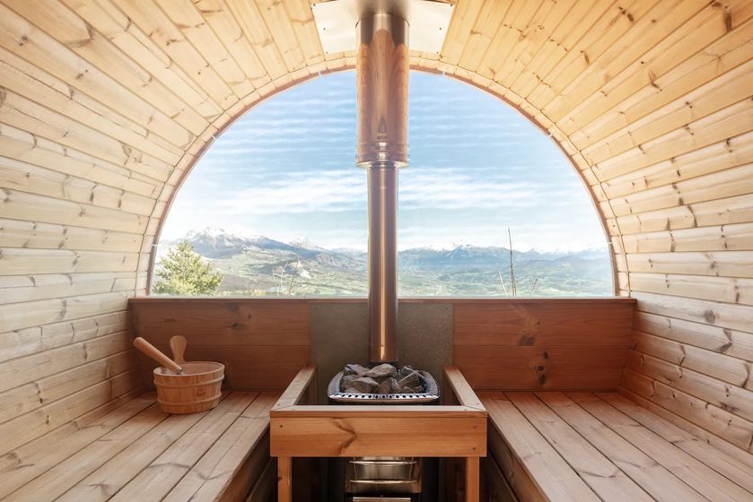 Sauna avec vue panoramique - © Cabane pour deux