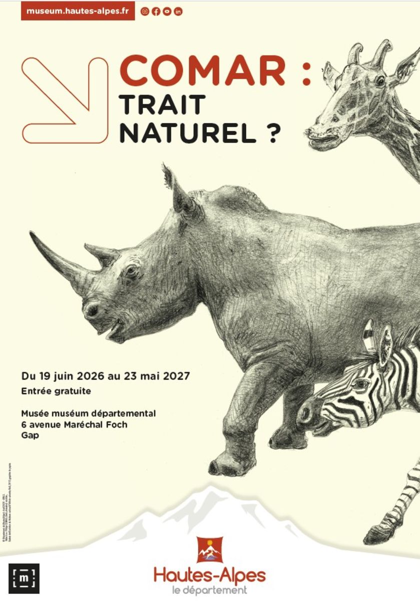 Affiche de l'exposition 'Comar : trait naturel ?' - © Département des Hautes-Alpes