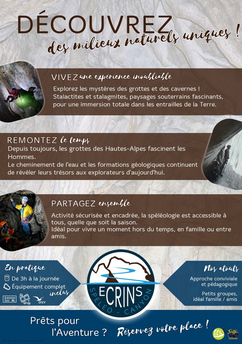 Spéléologie pour tous niveaux avec Écrins Spéléo Canyon_La Bâtie-Montsaléon - © Ecrins Spéléo Canyon