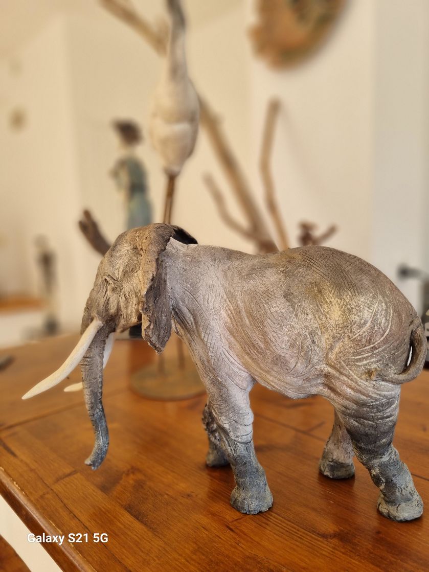Eléphant raku - © Monique Robin